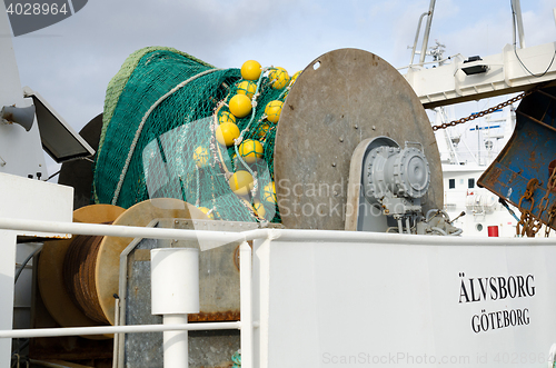 Image of big fishing boat in the harbour