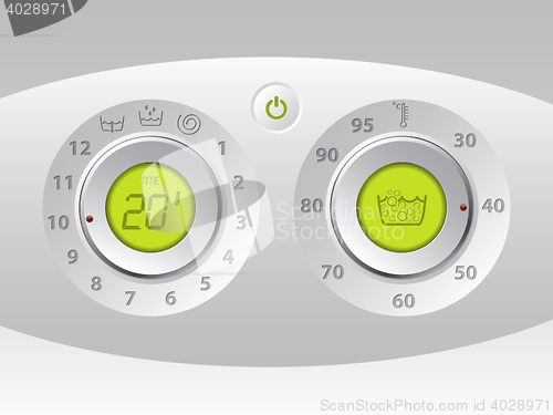 Image of Wash machine manual and digital control panel