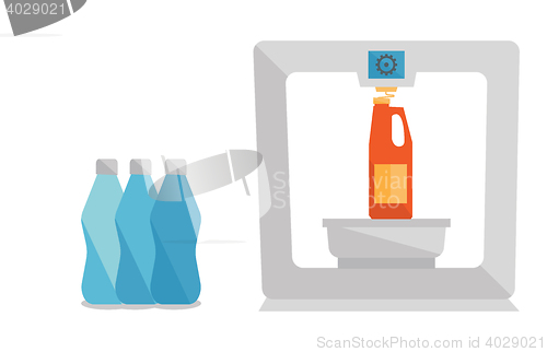 Image of Tree D printer vector illustration.