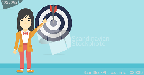 Image of Achievement of business goal vector illustration.