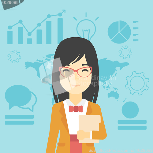 Image of Successful business woman vector illustration.