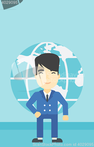 Image of Businessman taking part in global business.