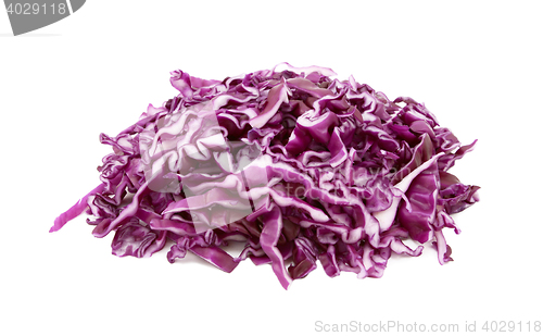 Image of Shredded raw red cabbage