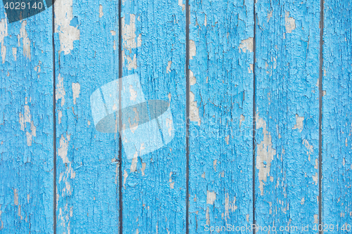 Image of blue wooden fence