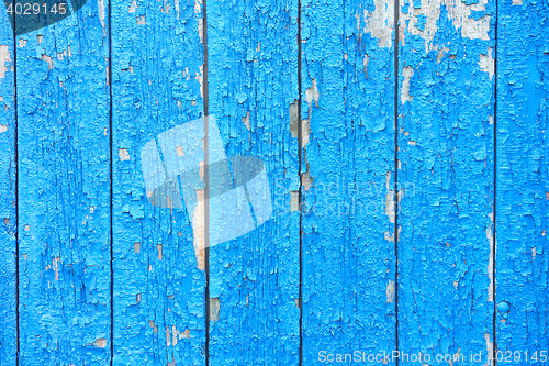 Image of blue wooden fence