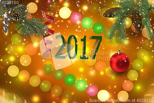 Image of Congratulation with Christmas and New year 2017.