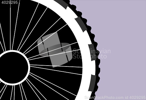 Image of vector silhouette of a bicycle wheel