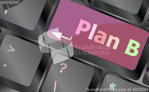 Image of Plan B key on computer keyboard - business concept vector keyboard key. keyboard button. Vector illustration