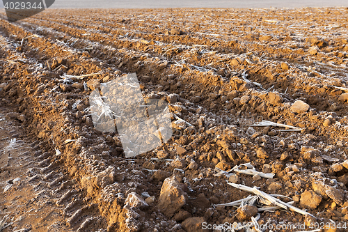 Image of plowed land, frost