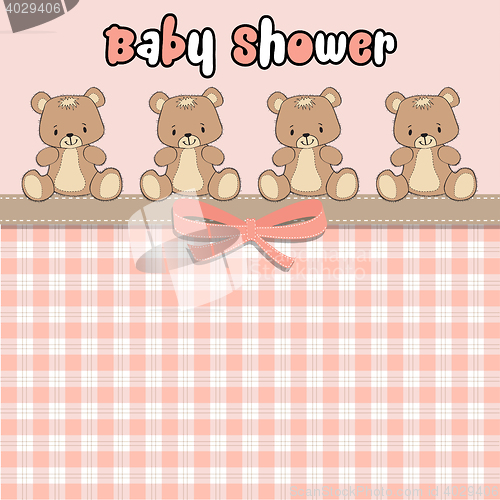 Image of Delicate baby shower card with teddy bears