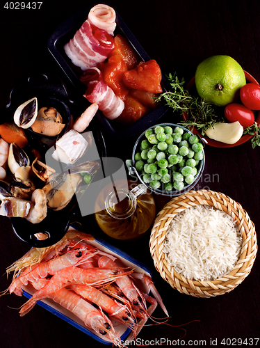 Image of Raw Ingredients for Paella