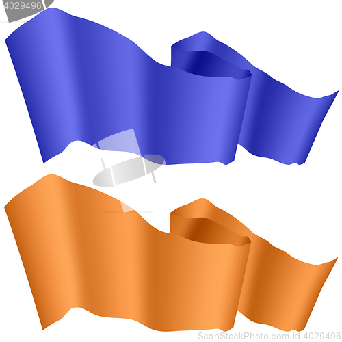 Image of Blue and Orange Ribbons Isolated