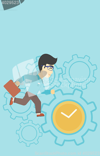 Image of Businessman running vector illustration.