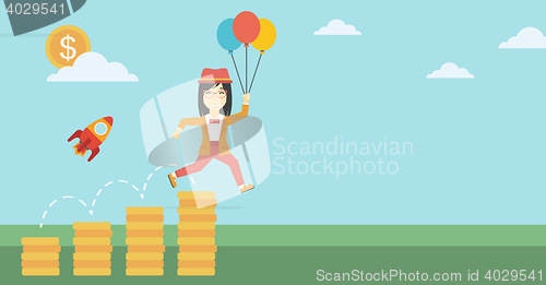 Image of Successful business start up vector illustration.