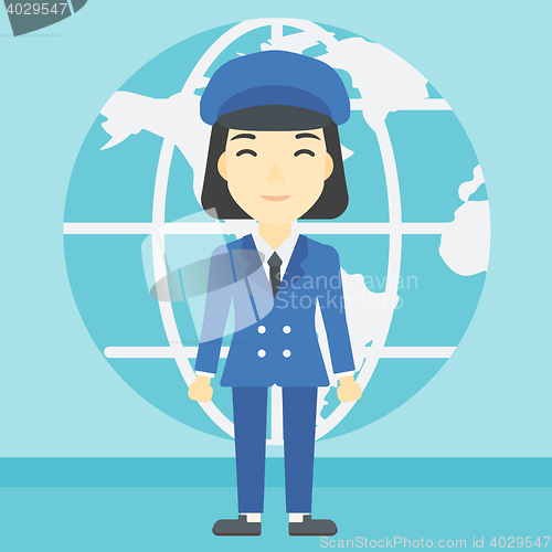 Image of Businesswoman taking part in global business.
