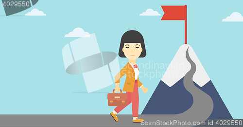 Image of Leader business woman vector illustration.