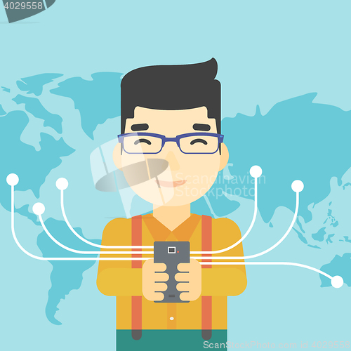 Image of Businessman using smartphone.