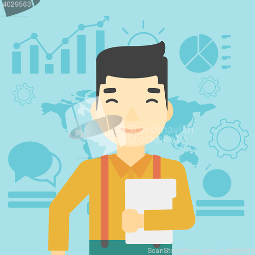 Image of Happy successful businessman vector illustration.
