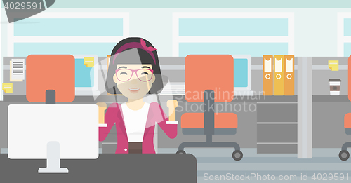 Image of Successful business woman vector illustration.