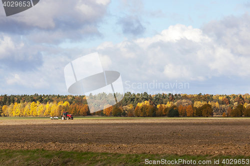 Image of tractor in a field