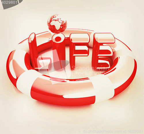 Image of Concept of life-saving.3d illustration. Global . 3D illustration