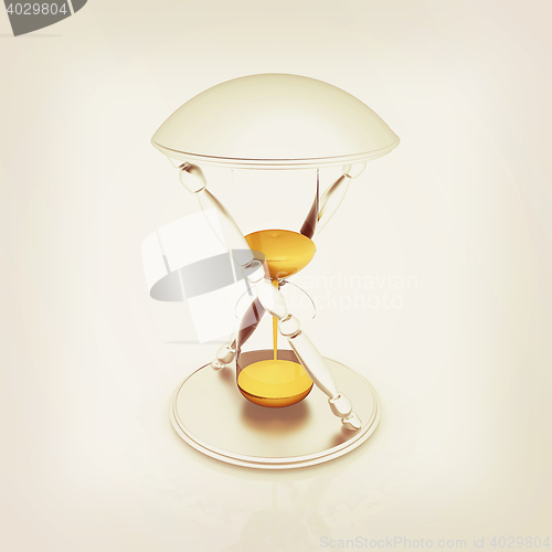 Image of Transparent hourglass. Sand clock icon 3d illustration. . 3D ill