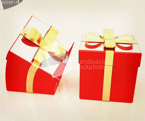 Image of Crumpled gifts. 3D illustration. Vintage style.