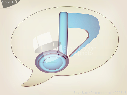 Image of messenger window icon. 3d note. 3D illustration. Vintage style.