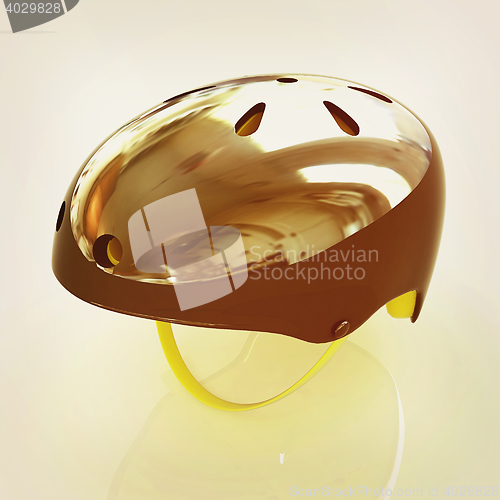 Image of Bicycle helmet . 3D illustration. Vintage style.