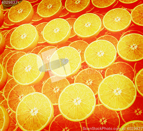 Image of many half oranges are beautiful half orange background. 3D illus