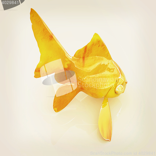 Image of Gold fish. 3D illustration. Vintage style.