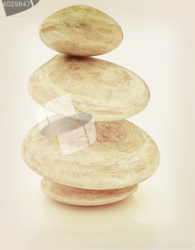 Image of Glossy spa stones. 3d icon . 3D illustration. Vintage style.