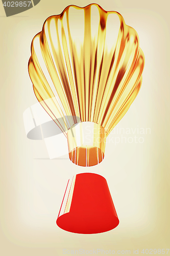 Image of Hot Air Balloons with Gondola. 3D illustration. Vintage style.