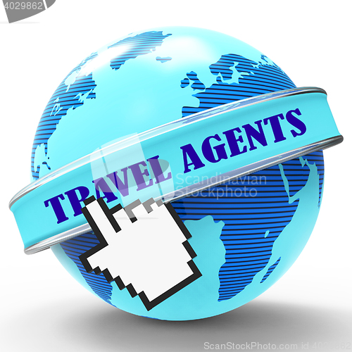 Image of Travel Agents Shows Break Vacations And Journey