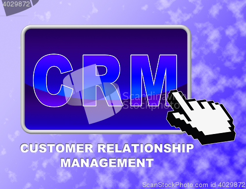 Image of Crm Button Represents Customer Relationship Management And Control