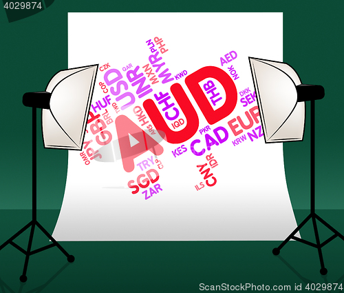 Image of Aud Currency Means Exchange Rate And Coin