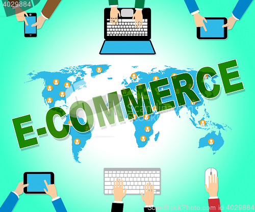 Image of Ecommerce Online Represents Web Site And Commercial
