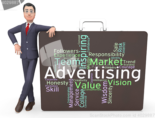 Image of Advertising Wordcloud Means Advertisements Promotion And Adverti