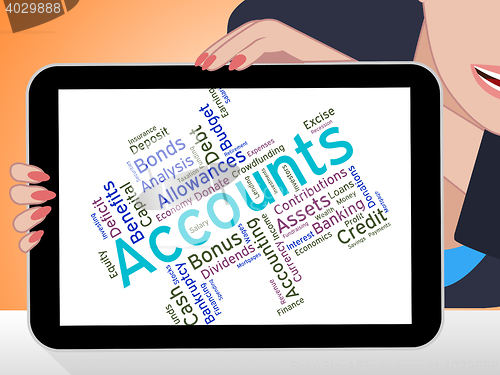 Image of Accounts Words Indicates Balancing The Books And Accountant