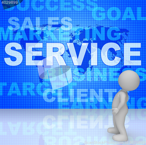 Image of Service Words Means Support Information And Knowledge3d Renderin