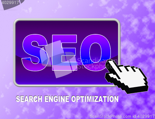 Image of Seo Button Indicates Web Site And Click