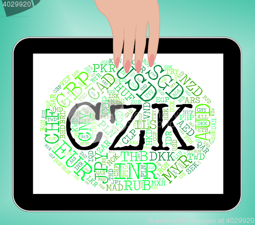 Image of Czk Currency Indicates Worldwide Trading And Coinage