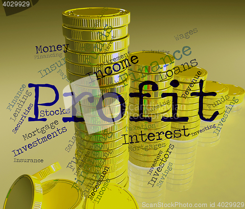 Image of Profit Word Indicates Wordcloud Growth And Earning