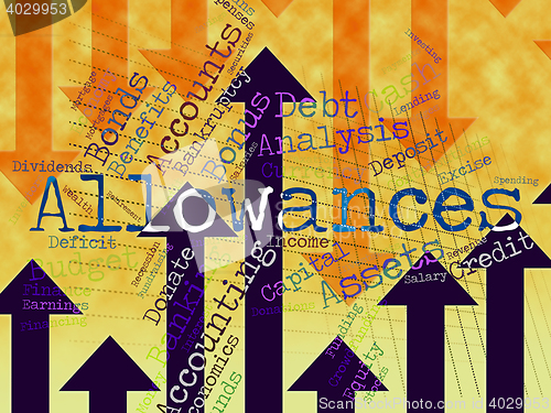 Image of Allowances Word Represents Wordcloud Bonus And Rewards