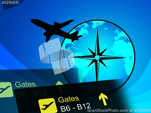 Image of World Travel Indicates Global Plane And Globalize