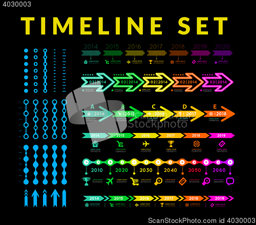 Image of Timeline infographic vector set