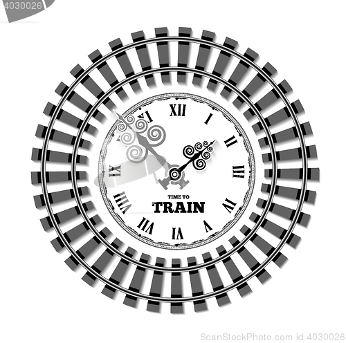 Image of Railway clocks vector illustration