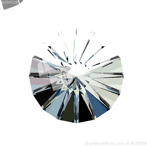 Image of Diamond in top view. Vector illustration