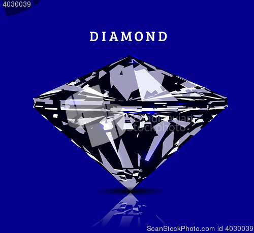 Image of Diamond in front view. Vector illustration