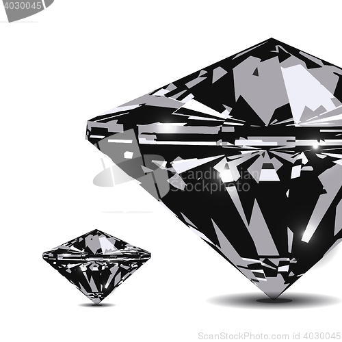 Image of Diamond in front view. Vector illustration